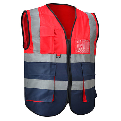 Dazzle, Dual Color Heavy Duty Safety Vest With Zipper