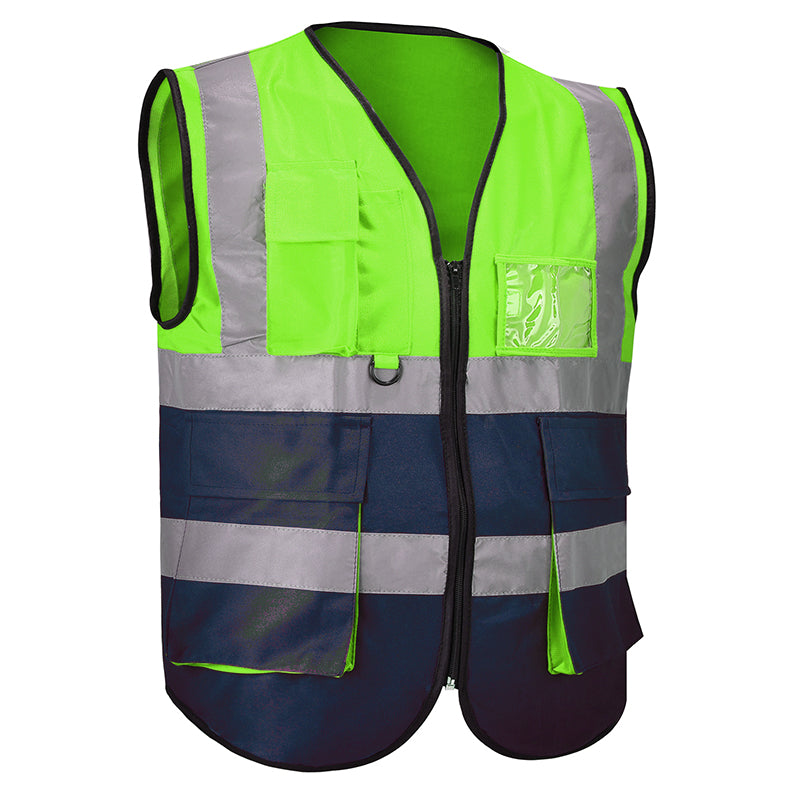 Dazzle, Dual Color Heavy Duty Safety Vest With Zipper