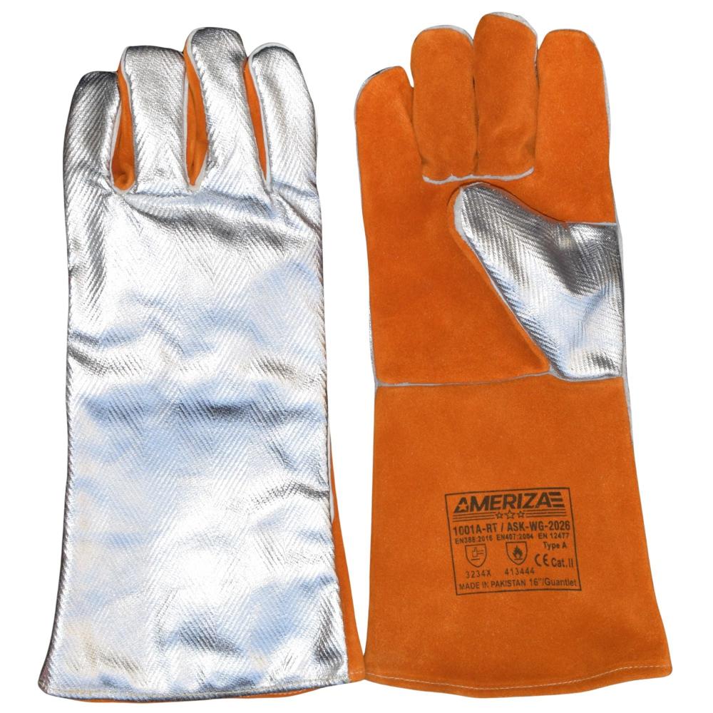 Aluminized Leather  Glove, Welted Seams , Ameriza, 1001A-RT