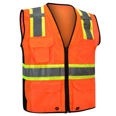 Glow, Heavy Duty Vest with Zipper additional ventilation from both sides.