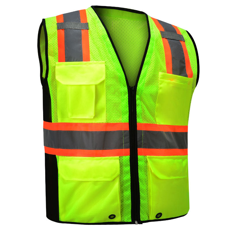 Glow, Heavy Duty Vest with Zipper additional ventilation from both sides.