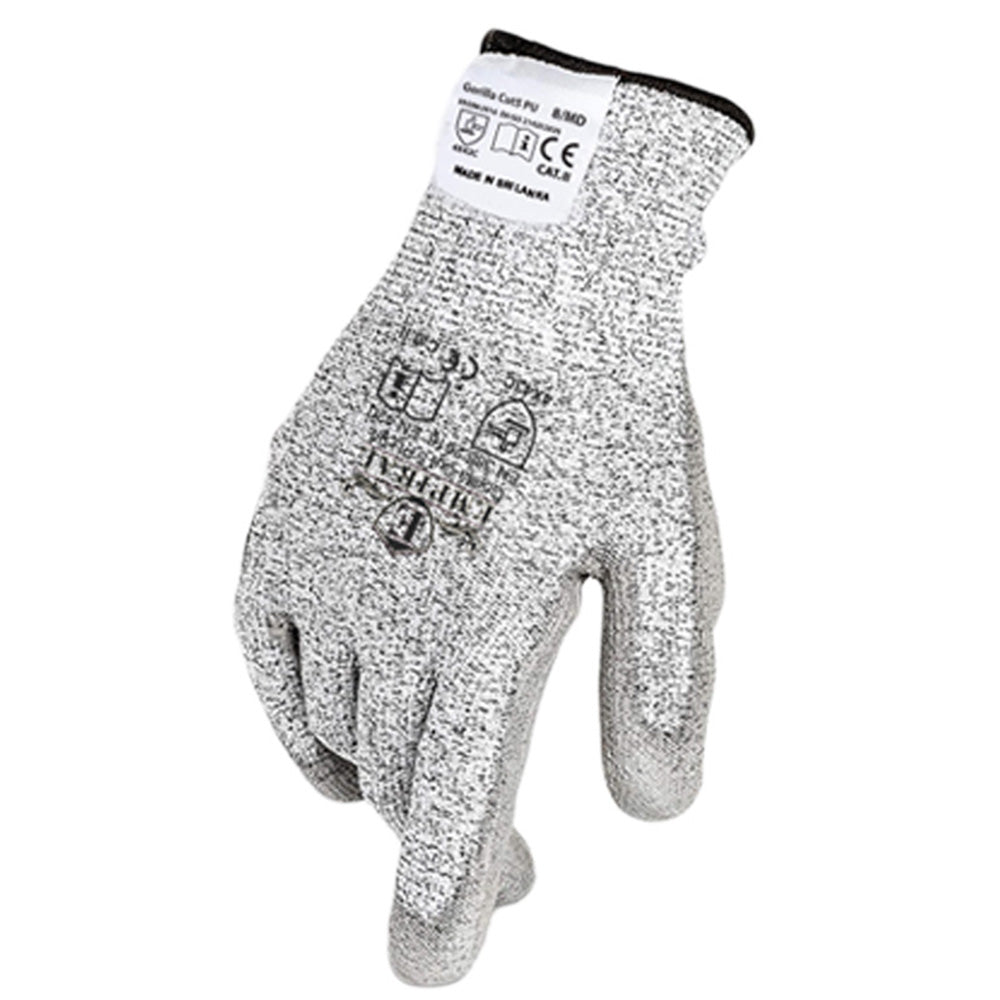 Gorilla Cut 5 - PU SL, Grey HPPE Glove Liner/ Grey PU Palm Coated