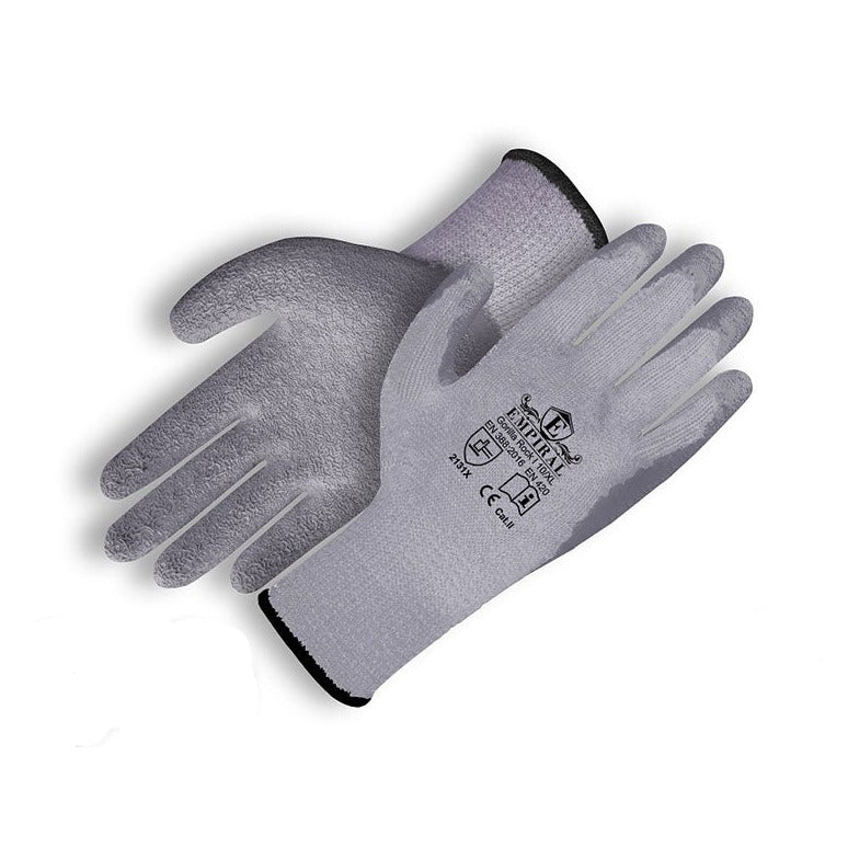 Gorilla Rock - I, 2-Ply Dark Grey Polycotton with Grey Crinkled Latex Palm Coated Glove