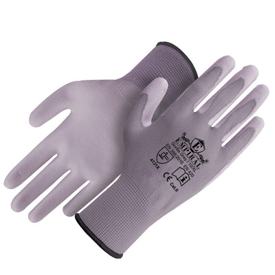 Gorilla Grey - I, Grey Polyester Liner with Grey PU Palm Coated Glove