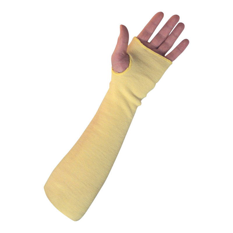 Dupont Kevlar Sleeves with Thumbhole 24 inch long 2 Ply 3 inch Wide Yellow  (Pair)