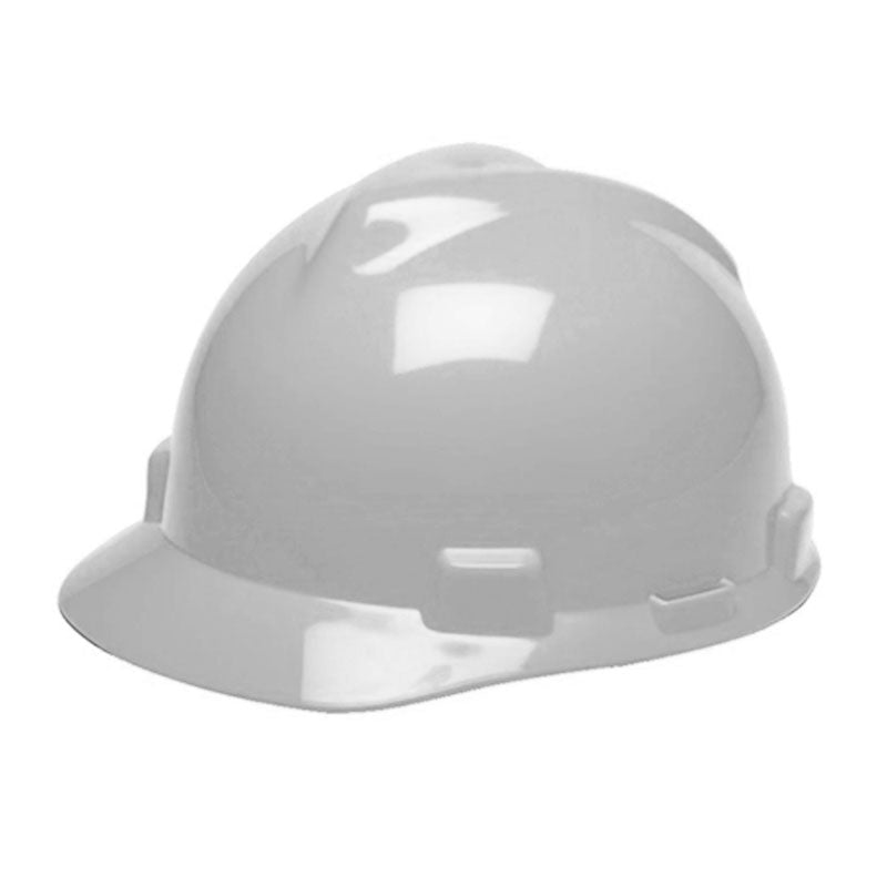 MSA V-Gard, Non-Ventilated Helmet with Ratchet Suspension.