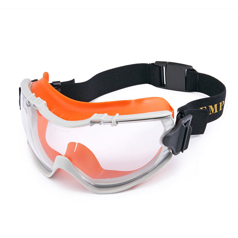 Ultrasonic Goggle - Orange, Anti-Scratch Anti-Fog & Anti UV Light & Clear/Orange Safety Goggles.